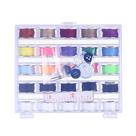 Bộ Dụng Cụ May Vá ( 15 Cuộn Chỉ Màu Ngẫu Nhiên 5 Cuộn Chỉ Trắng 5 Cuộn Chỉ Đen)