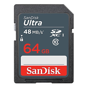 Thẻ nhớ 64GB SDXC Ultra C10 Read 48MB/s SanDisk - Hàng Chính Hãng