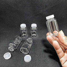 Mua Chai thủy tinh nhỏ 20ml (combo 5 chai) mẫu Trụ Tròn - Nắp nhựa trắng – Lọ đựng tinh dầu  lọ chiết nước hoa làm mẫu thử  tặng kèm – Đựng bột  mật gâu  serum  dược phẩm  hóa chất  kim tuyến
