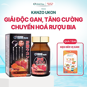 Viên Uống Thải Độc, Mát Gan, Giúp Giảm Căng Thẳng Mệt Mỏi Kanzo Ukon Genki Fami Nhật Bản