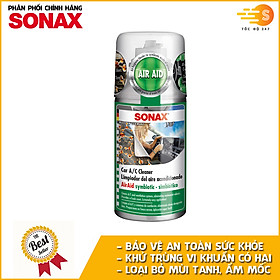 Chai xịt khử mùi và khử trùng máy lạnh Sonax 323100 100ml - làm sạch bầu không khí trong xe, bảo vệ sức khỏe, loại bỏ vi khuẩn gây hại