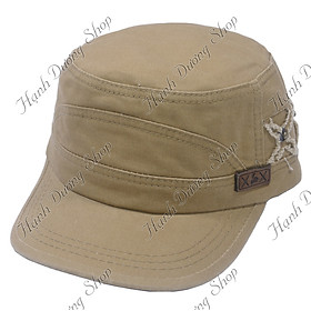 Mũ lưỡi trai đầu bằng có đuôi tăng giảm, vá da logo 2 chữ X, vá vải bên hông độc đáo - Hạnh Dương