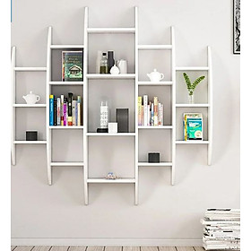 Kệ Gỗ Trang Trí Treo Tường Thiết Kế Dạng Hình Tròn Cách Điệu Juno Sofa CTKT710 KT 146x146x29cm