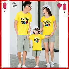 Áo gia đình chất thun đẹp màu vàng du lịch - Áo lớp - AG19