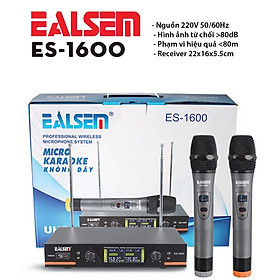 Mua Micro không dây cao cấp Ealsem ES-1600 - Hàng chính hãng sử dụng sóng UHF  vẻ ngoài sang trọng đẳng cấp hát hay hút giọng chống hú chống rè cực tốt