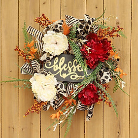 Flower Wreath Penoy Floral Front Door for Wedding Home Fall Christmas Decor