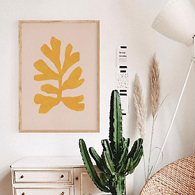 Tranh treo tường | Tranh Matisse màu hồng và vàng, lá trừu tượng, lấy cảm hứng từ Matisse