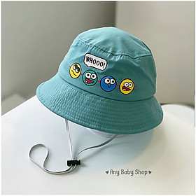 Mũ nón Bucket thời trang in icon mặt cười 5 màu cho bé trai và bé gái siêu cute hột me -có kèm dây nón