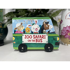 Hình ảnh sách Zoo Safari On The Bus - A Shaped Board Book With Wheels (Vườn Thú Safari Trên Xe Buýt)