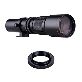 500mm F/8.0-32 Multi Coated Super Telephoto Lens Manual Zoom + T-Mount to F-Mount Adapter Ring Kit Replacement for Nikon