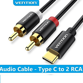 Cáp chuyển USB Type-C ra 2 RCA dài 50cm hàng chính hãng Vention