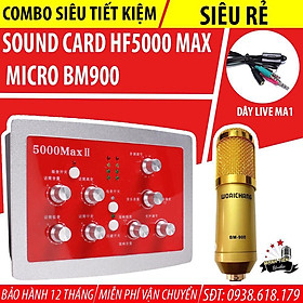Mua Combo soundcard HF5000 + Micro BM900 bộ đôi thu âm  livetream  hát karaoke gia đình