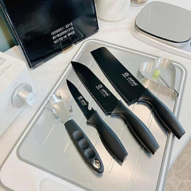 Mua Bộ dao 5 món JAPAN bằng thép không gỉ đen nhám cao cấp