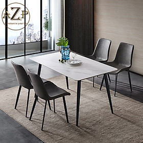 Mua Bàn Ghế Ăn Phong Cách Đương Đại Châu Âu - Xu Hướng Hiện Nay Cho Không Gian Hiện Đại - Chân Thép Mặt Đá - Hàng Nhập Khẩu AZP