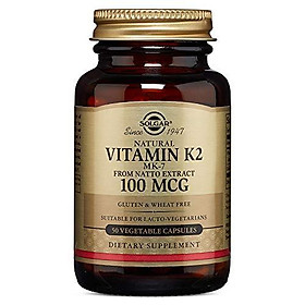Solgar – Naturally Sourced Vitamin K2 (MK-7) 100 mcg, 50 Vegetable Capsules