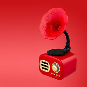 Mua Loa Kết Nối Bluetooth Mini Hình Đĩa Và Hoa Cổ Thương FT-005 Âm Trầm Vân Gỗ