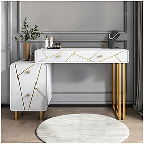 Mua Bộ bàn trang điểm cao cấp có 4 ngăn kéo để đồ mỹ phẩm  khung kim loại mạ vàng  có 2 màu đen trắng để lựa chọn - EL-TD02