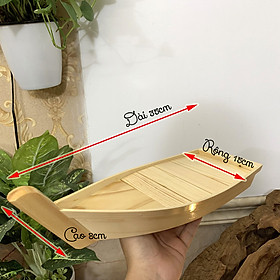 Mua  Hàng chuẩn Nhật  Khay sushi sashimi thuyền gỗ trang trí - khay gỗ đựng sashimi hình con thuyền gỗ - Dài 35cm x Rộng 15cm