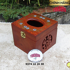 Hộp Đựng Giấy Ăn Vuông TOKDODO Gỗ Tự Nhiên 14 x 14 x 11,5 cm