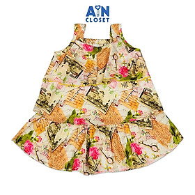 Bộ quần áo Ngắn bé gái hoạ tiết Bản Tình Ca Lụa Pháp - AICDBG1FXUFF - AIN Closet