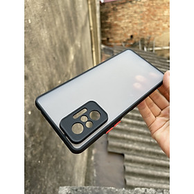 Ốp lưng cho Xiaomi Redmi Note 10, redmi Note 10 Pro nhám viền màu che camera (đen)