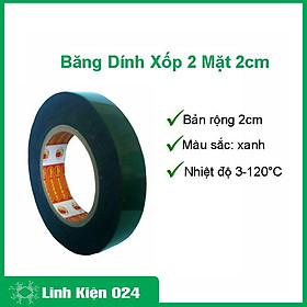 Băng dính 2 mặt 2cm màu xanh siêu dính