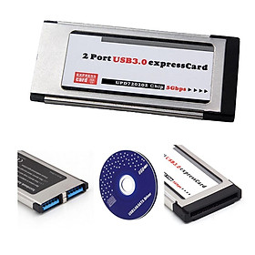 34mm Express Card   to 2 Port USB 3.0 Adapter for Laptop Notebook
