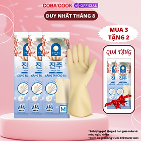 Mua  Mua 3 Tặng 2  Bộ 3 Đôi Găng Tay Cao Su Ngọc Trai Tay Lửng Size M