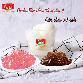 Combo Trân châu 3Q vị dâu Yoki & Trân châu 3Q vị cafe Yoki