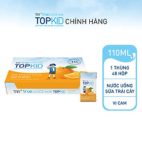 Thùng 48 hộp sữa trái cây TOPKID hương cam tự nhiên TH True Juice Milk