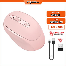 Mua Chuột không dây HXSJ M100 wireless 2.4Ghz  sạc pin  chồng ồn  DIP1600 chuyên dùng cho máy tính  laptop  tivi - Hàng chính hãng