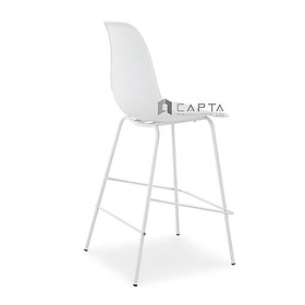 Mua Ghế quầy bar nhựa chân sắt CB DSW2-S Nội thất Capta Ghế bar chân cố định lưng tựa cao cho nhà hàng cafe Ghế quầy thuốc chân cao 75 cm Plastic bar stool - Trắng
