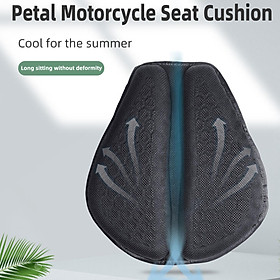 Motorcycle Seat Cushion Cover, Shock Absorb Decompression Breathable Comfortable Air Mat Seat Pad for Travel Professional Riders Black