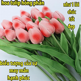 Hoa Tulip decor để bàn, trang trí nhà cửa, Tulip giả Cao Su Non cao cấp, Hoa Tuy lip hồng, vàng, trắng, đỏ chụp hình đẹp