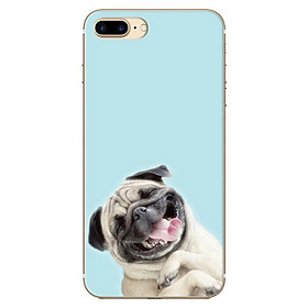 Ốp Lưng Dành Cho iPhone 8 Plus/ 7 Plus - Mẫu Pulldog Smile Nền Xanh