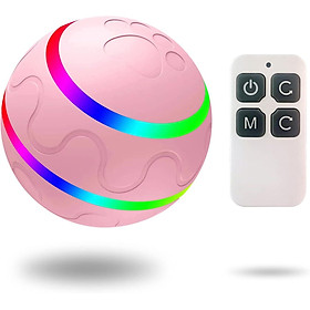 Bóng đồ chơi chó tương tác với đèn LED điều khiển từ xa Đồ chơi Ball Automatic Ball (màu hồng)