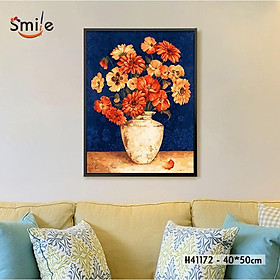 Mua Tranh sơn dầu số hóa tự tô màu cao cấp Smile FMFP Bình hoa cổ H41172