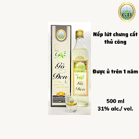 Rượu nếp lứt Đế Gò Đen truyền thống 31% chưng cất thủ công 500ml - kèm hộp và ly [HACCP- OCOP 4 sao]