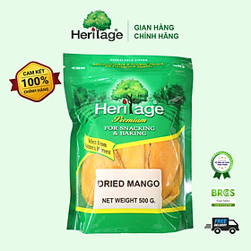 Xoài Sấy Dẻo Heritage Vị chua ngọt hài hòa, giàu Vitamin C - Dried Mango 500gr