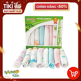 Khăn sữa sợi tre mềm mại thấm hút tốt, thương hiệu KACHOO 8 cái/hộp kích thước 30x30cm