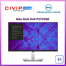 Màn Hình máy tính Dell P2723QE ( 27inch 4K UHD (3840 x 2160) 8ms 60Hz IPS HDMI/DP/USB Type-C Upto 90W / RJ45 Network ) - Hàng Chính Hãng