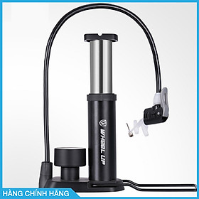 Bơm xe máy, xe đạp bằng đạp chân Wheel Up, hỗ trợ cả van Mỹ và van Pháp. Có đồng hồ đo áp suất