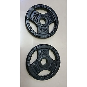 Tạ Đĩa Gang - 3 lỗ (Phuy 27) - 2KG / 2 Miếng