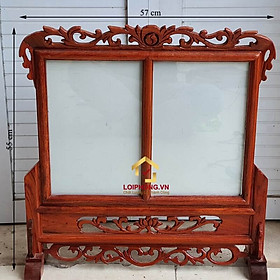Mua Khung ảnh thờ đôi bằng gỗ hương kích thước ảnh 20x30 cm