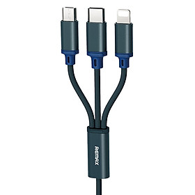 Mua Dây sạc 3 đầu bọc dù Remax RC-131Th - cáp sạc 3 in 1 2.8A cao cấp chống gập đứt cho iphone samsung ...vv- hàng chính hãng