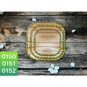 Mua Đĩa mẹt vuông giả mây tre làm bằng chất liệu nhựa cao cấp  bền đẹp