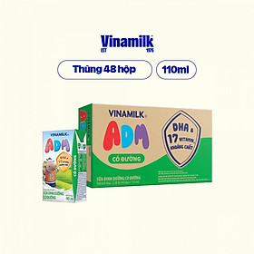 Sữa dinh dưỡng Vinamilk ADM Có Đường - Thùng 48 hộp 110ml