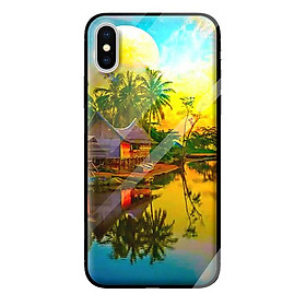 Ốp kính cường lực cho iPhone XS MAX cảnh quê 1 - Hàng chính hãng