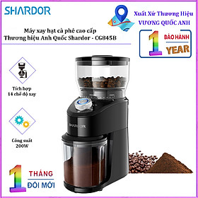 Mua Máy xay hạt cà phê Shardor CG845B công suất 200W tích hợp 14 chế độ xay thông minh - Hàng Nhập Khẩu