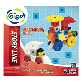 Đồ Chơi Lắp Ráp Xe Hơi Tí Hơn Cars Mini - Gigo Toys #7417 (51 Mảnh Ghép)